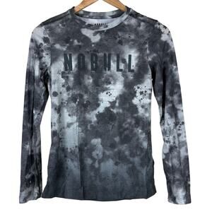 NOBULL Women's White Black Grey Tie Dye Long Sleeve Tee Size XS New With Tags